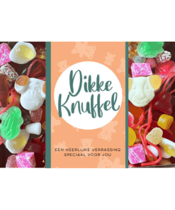 Cadeaupakket Dikke knuffel met een mix aan gekleurde Zoete Snoepjes