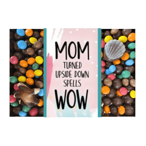 moederdagcadeau chocolade mom upside down is wow